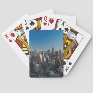 Aerial view of Seattle city skyline Playing Cards