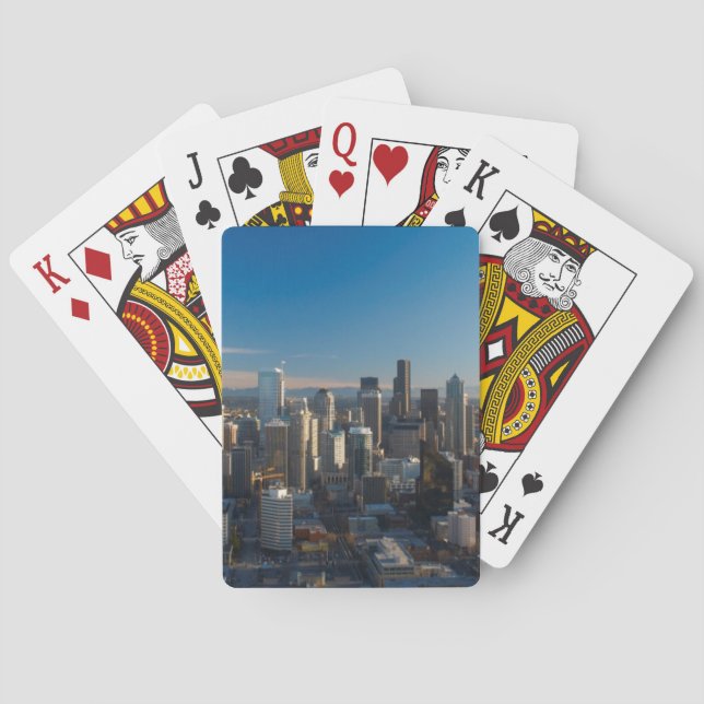 Aerial view of Seattle city skyline Playing Cards (Back)