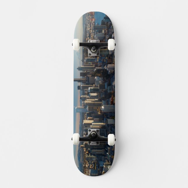 Aerial view of Seattle city skyline Skateboard (Front)
