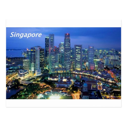 Image of aerial view of singapore angie Postcard