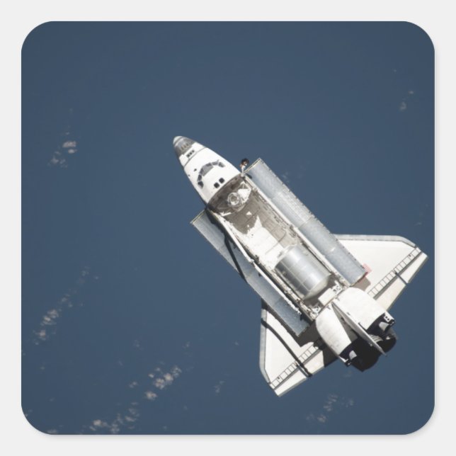 Aerial view of Space Shuttle Discovery 2 Square Sticker (Front)