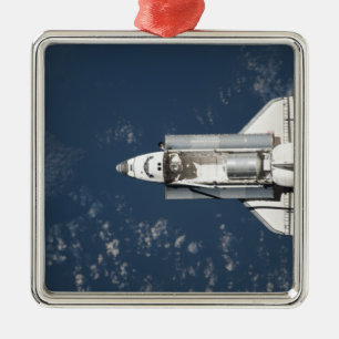 Aerial view of Space Shuttle Discovery 3 Metal Tree Decoration