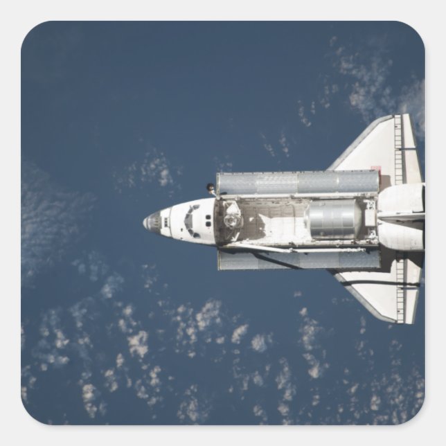Aerial view of Space Shuttle Discovery 3 Square Sticker (Front)
