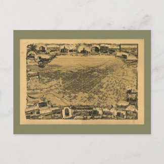 Aerial View of Stockton, California (1895) Postcard