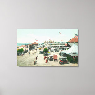 Aerial View of Tent City and Amusement Plaza Canvas Print