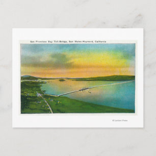 Aerial View of the Bay Bridge to Hayward, CA Postcard