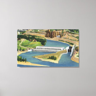 Aerial View of the Bonneville Dam Power Plant Canvas Print