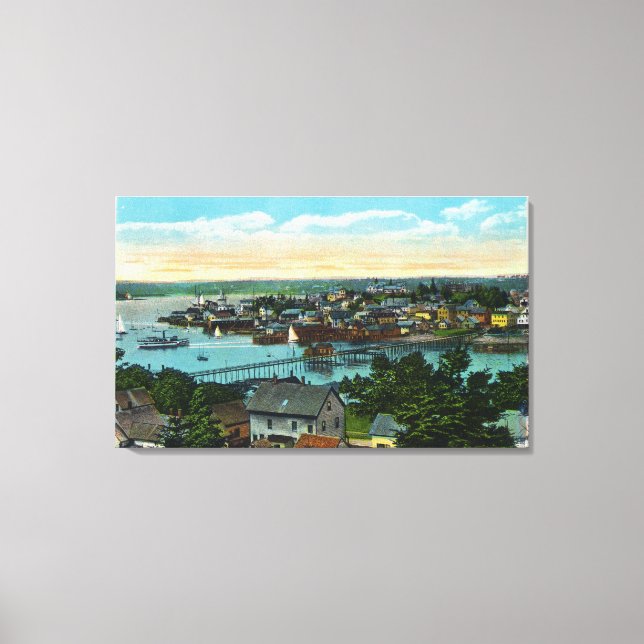 Aerial View of the Boothbay Harbour Canvas Print (Front)