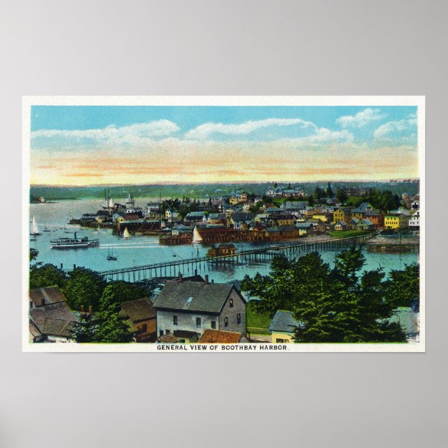 Aerial View of the Boothbay Harbour Poster (Front)