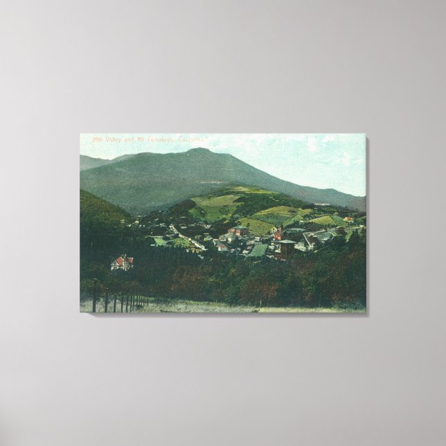 Aerial View of the City and Mt. Tamalpais Canvas Print (Front)