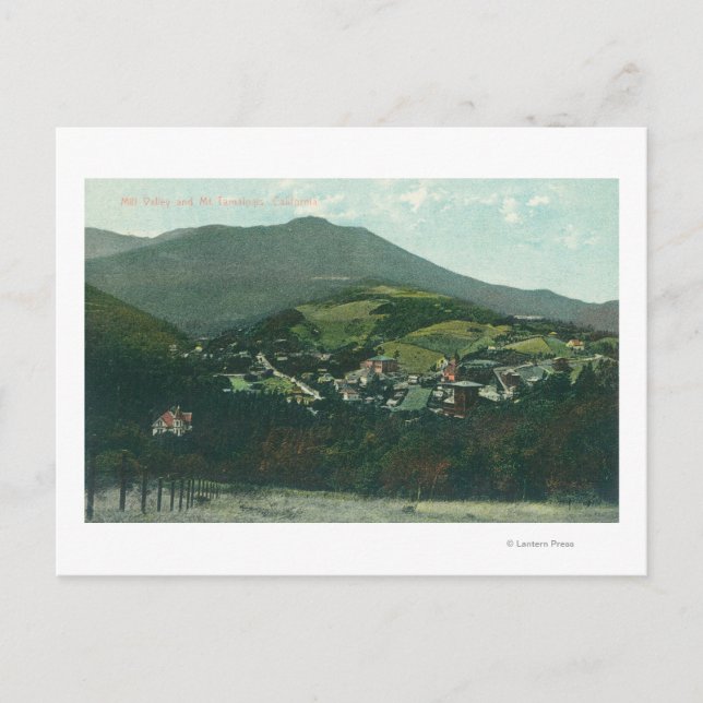 Aerial View of the City and Mt. Tamalpais Postcard (Front)