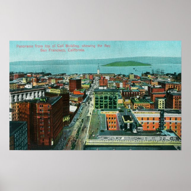 Aerial View of the City from the Call Building Poster (Front)