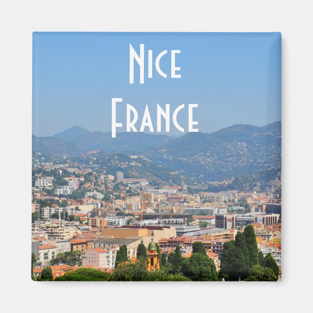 Aerial view of the city of Nice in France Magnet (Front)