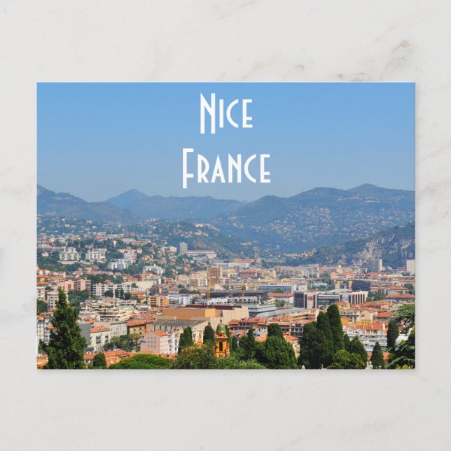 Aerial view of the city of Nice in France Postcard (Front)