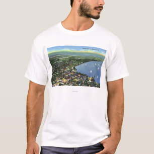 Aerial View of the City, Sailboats on the Lake T-Shirt