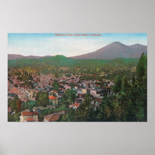 Aerial View of the CitySan Rafael, CA Poster (Front)