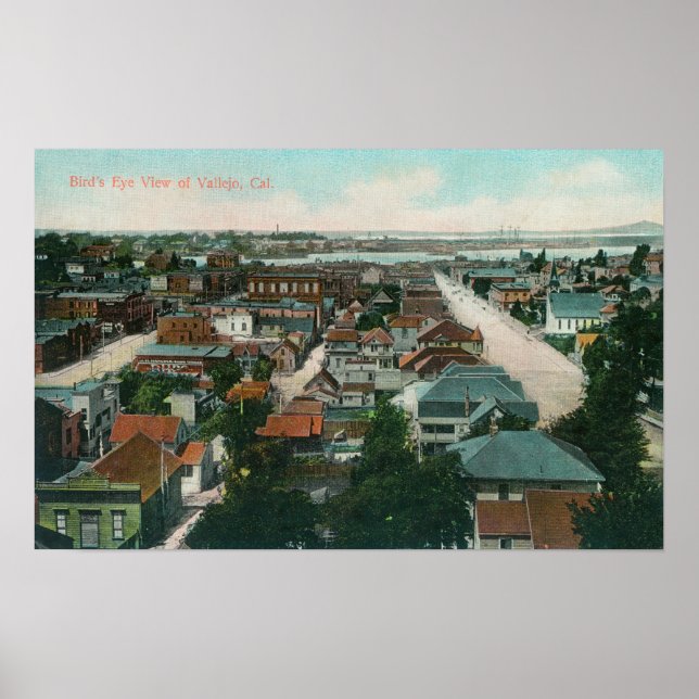 Aerial View of the CityVallejo, CA Poster (Front)