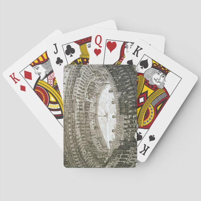 Aerial view of the Colosseum in Rome from 'Views o Playing Cards (Back)