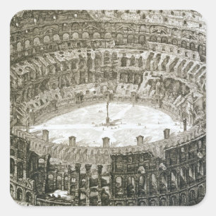 Aerial view of the Colosseum in Rome from 'Views o Square Sticker