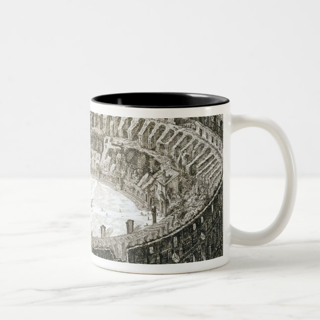 Aerial view of the Colosseum in Rome from 'Views o Two-Tone Coffee Mug (Right)