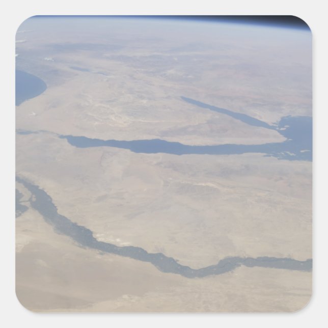 Aerial view of the Egypt and the Sinai Peninsul Square Sticker (Front)