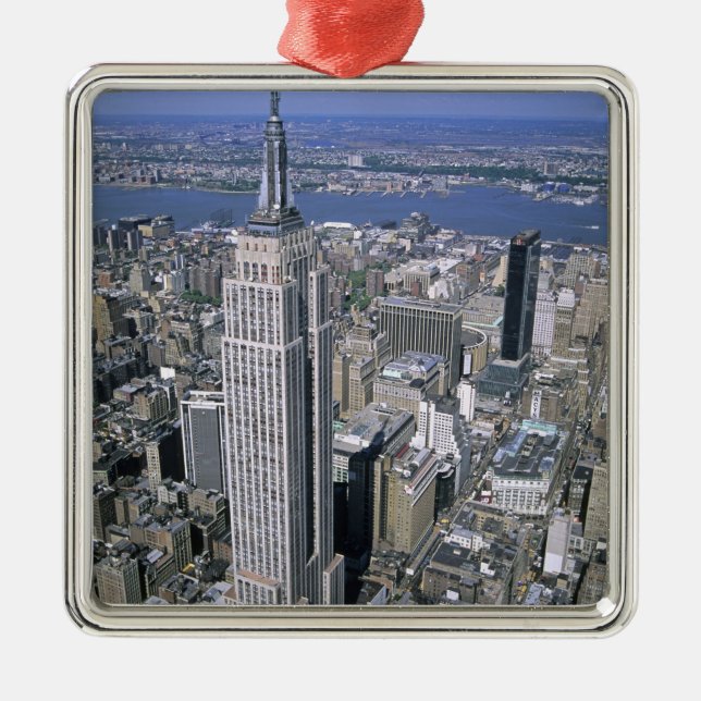 Aerial view of the Empire State Building and Metal Tree Decoration (Front)