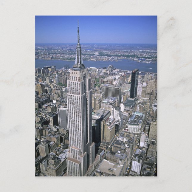 Aerial view of the Empire State Building and Postcard (Front)