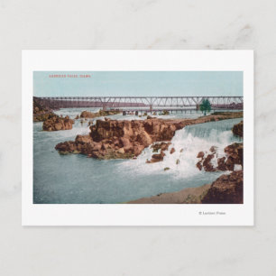 Aerial View of the Falls and Bridge Postcard