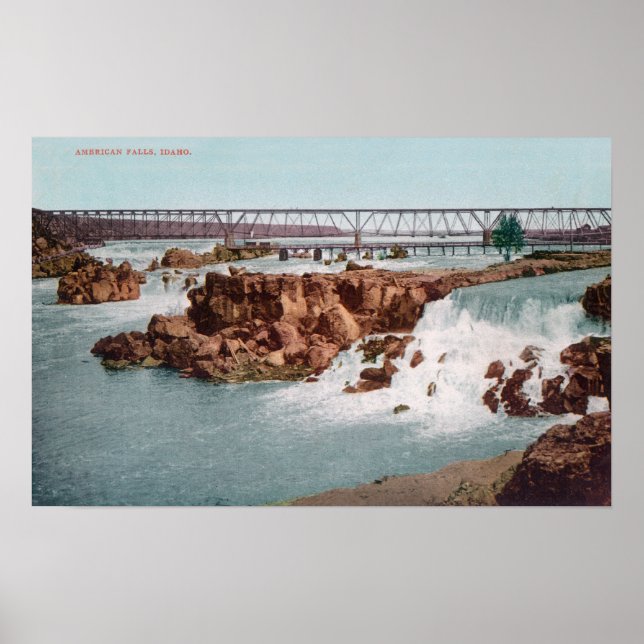 Aerial View of the Falls and Bridge Poster (Front)