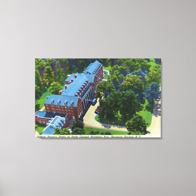Aerial View of the Gideon Putnam Hotel, Spa Canvas Print (Front)