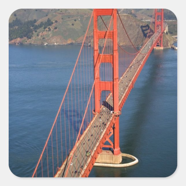 Aerial view of the Golden Gate Bridge in the Square Sticker (Front)