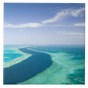 Aerial view of The Great Barrier Reef by the Tile