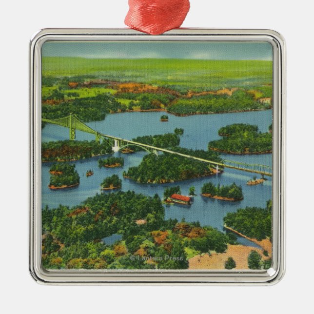 Aerial View of the International Bridge Metal Tree Decoration (Front)