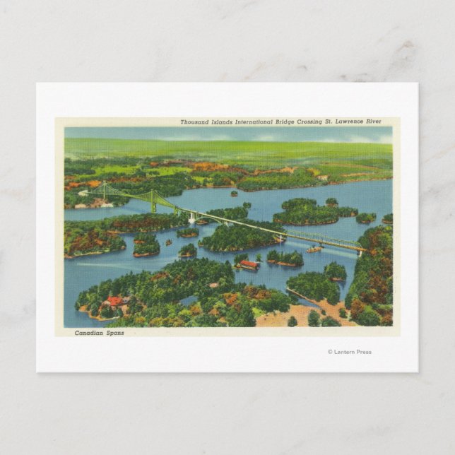 Aerial View of the International Bridge Postcard (Front)