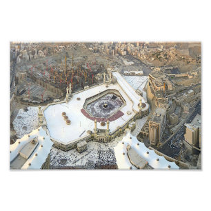 Aerial View of the Kaaba, Masjid al-Haram & Mecca Photo Print