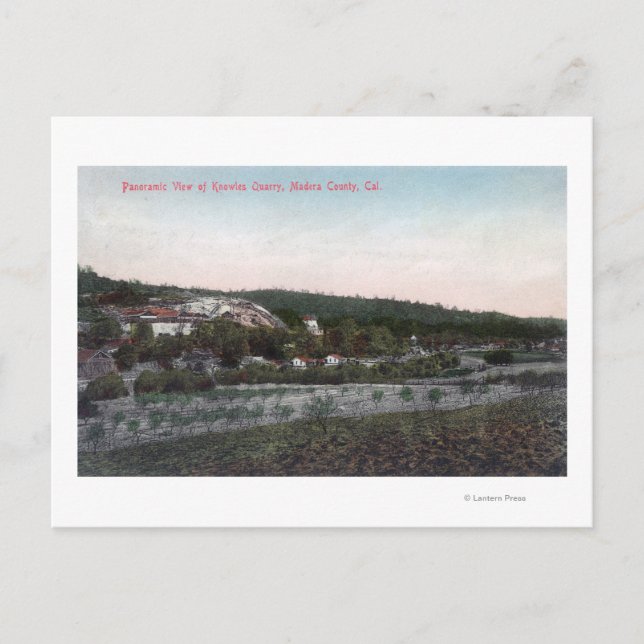 Aerial View of the Knowles Granite Quarry Postcard (Front)