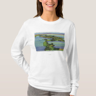 Aerial View of the Lake, NY and VT Split T-Shirt