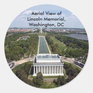 Aerial View of the Lincoln Memorial, Washington, D Classic Round Sticker