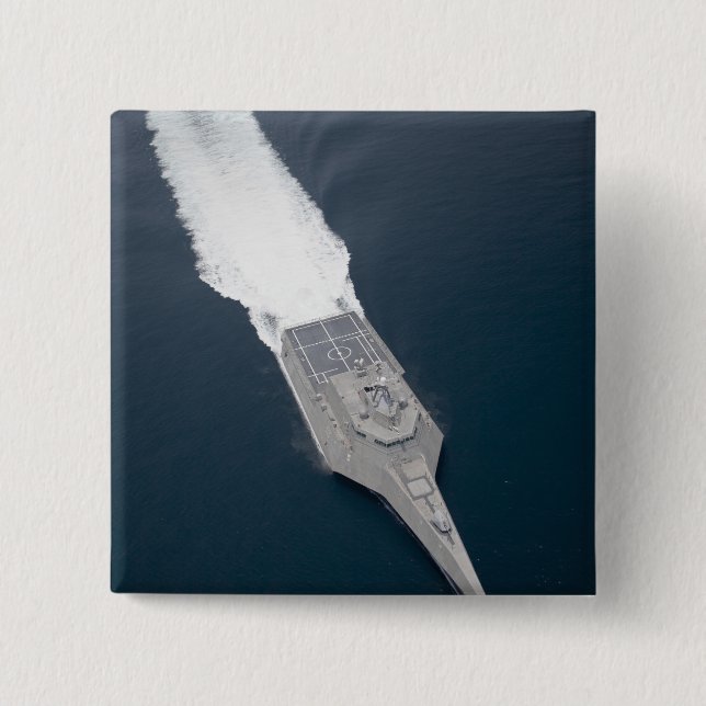 Aerial view of the littoral combat ship 15 cm square badge (Front)