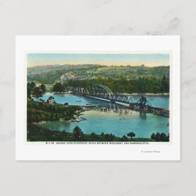 Aerial View of the Maine Central Railroad Postcard (Front)