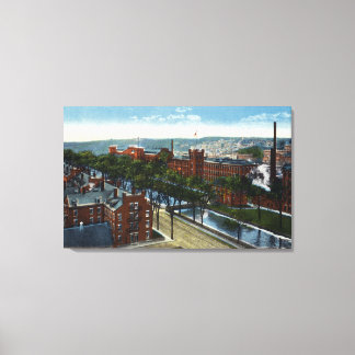 Aerial View of the Mills and Canal Canvas Print