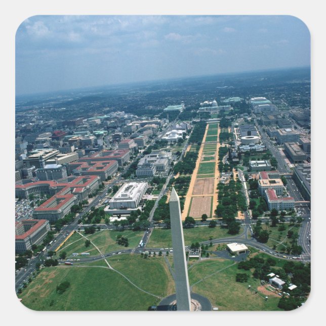 Aerial view of the National Mall Square Sticker (Front)