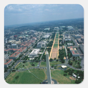 Aerial view of the National Mall Square Sticker