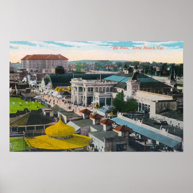 Aerial View of the PikeLong Beach, CA Poster (Front)