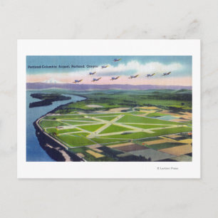 Aerial View of the Portland-Columbia Airport Postcard