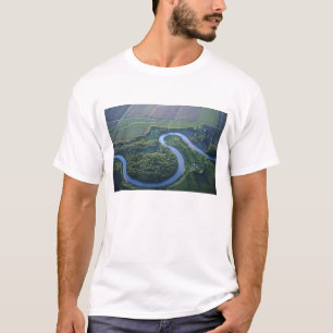 Aerial view of the Red River of the North T-Shirt