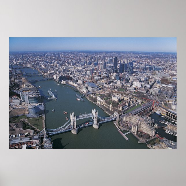 Aerial View of the River Thames Poster (Front)