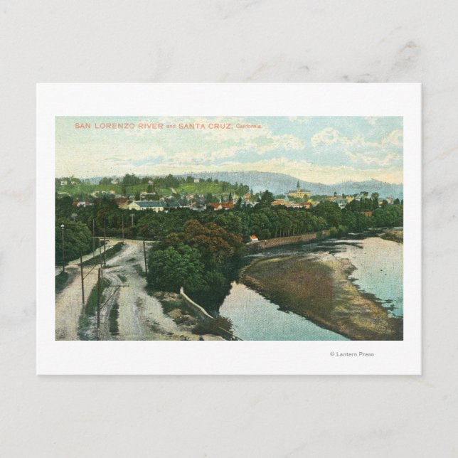 Aerial View of the San Lorenzo River Postcard (Front)