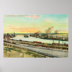 Aerial View of the San Pedro Harbour Poster