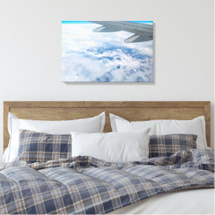 Aerial View of the Snowy Alps – Flight to Venice Canvas Print